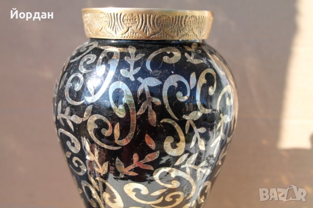 Ваза стъкло и бронз , снимка 5 - Антикварни и старинни предмети - 41715549