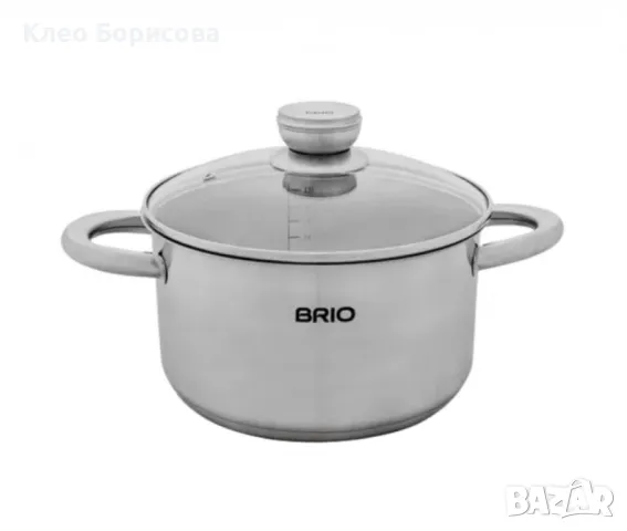 Тенджера Brio Metallica от неръждаема стомана, Ф22см х 11см/4л, снимка 2 - Съдове за готвене - 49249171