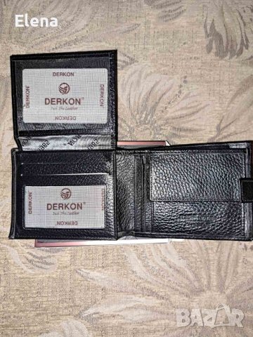 мъжки портфейл Derkon ,естествена кожа, снимка 4 - Портфейли, портмонета - 44246191