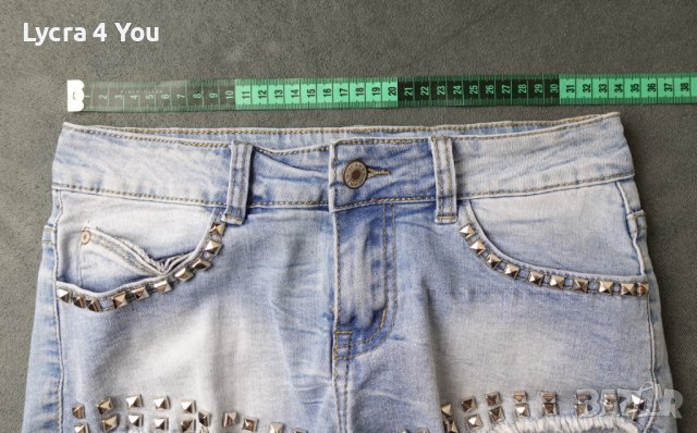 Miss Two S размер къси дънкови панталонки с метални елементи, снимка 8 - Къси панталони и бермуди - 41192261