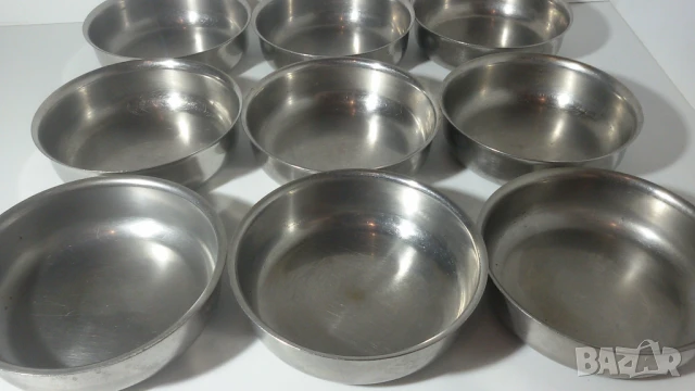 Лот 9 метални купи без дръжки, снимка 2 - Прибори за хранене, готвене и сервиране - 51276652
