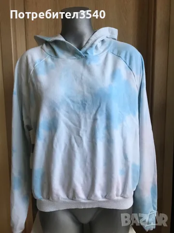 Светлосин шарен суитчър, снимка 4 - Суичъри - 48432088