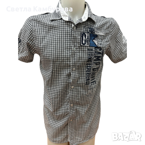 Мъжка риза CAMP DAVID размер S бяла къс ръкав