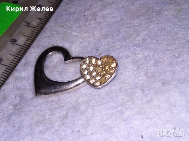 ПРЕКРАСЕН СЪРЦЕВИДЕН ДВОЕН РАЗДВИЖЕН СРЕБЪРЕН АРТ МЕДАЛЬОН СРЕБРО 925 с БЯЛА ПОЗЛАТА и ЦИРКОНИ 38508, снимка 8 - Колиета, медальони, синджири - 41454748