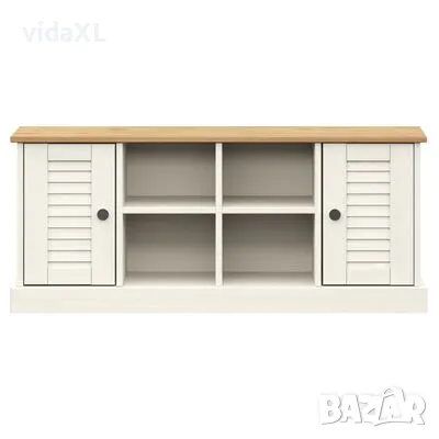 vidaXL Пейка за обувки VIGO, бяла, 106x35x45 см, бор масив（SKU:353179）, снимка 3 - Градински мебели, декорация  - 48819533