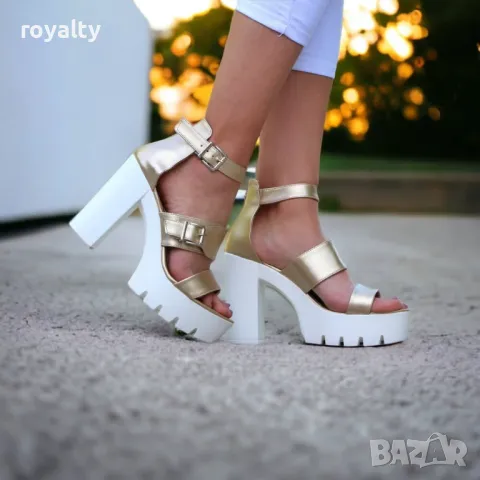 Сандали на ток - Кожа