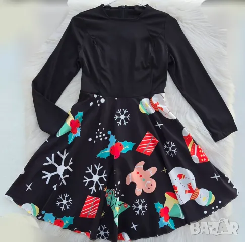 Дамска Коледна рокля размер ХS - ХХS НОВА, снимка 5 - Рокли - 48414171