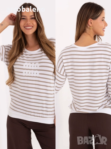 Дамска ежедневна блуза с надпис, 6цвята , снимка 16 - Блузи с дълъг ръкав и пуловери - 51704590