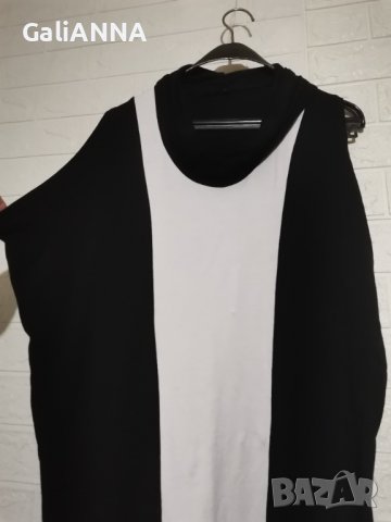 СТРАХОТНА ЧЕРНО БЯЛА ТУНИКА БЕЗ РЪКАВ 2XL-3XL, снимка 5 - Туники - 41474349