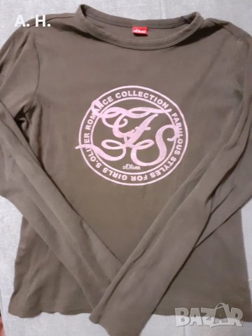 Кафява блуза с дълъг ръкав 