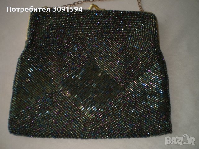 Ретро Дамска чанта портмоне стъклена мъниста хемелеон , снимка 2 - Други ценни предмети - 41701242