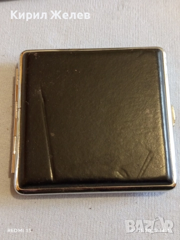 Стара метална табакера с кожа KING за КОЛЕКЦИЯ ДЕКОРАЦИЯ 48948, снимка 2 - Други ценни предмети - 52263847