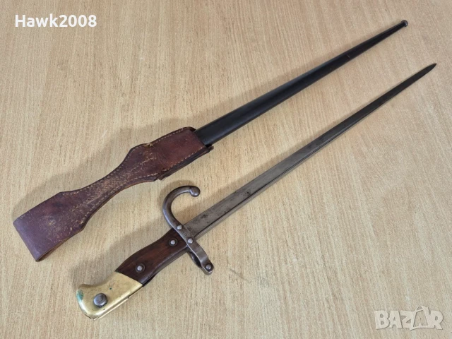 Щик пушка Гра 1877 кания лопус нож ятаган сабя кама кинжал, снимка 2 - Антикварни и старинни предмети - 50911063