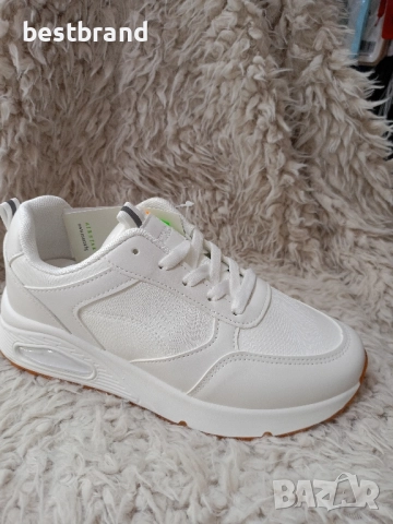 Дамски маратонки в бял цвят , изкуствена кожа, код 24/45, снимка 1