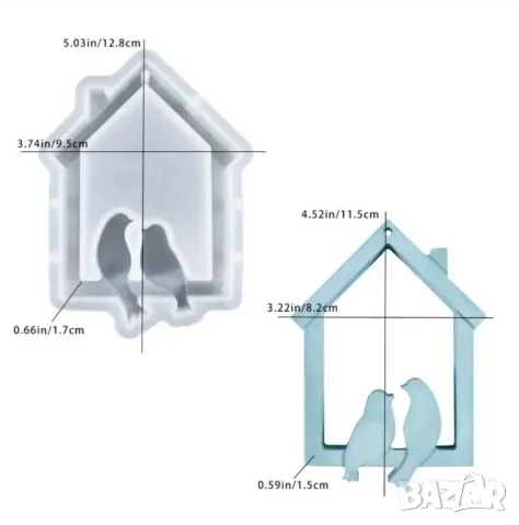 Молд къщичка за птици, снимка 4 - Форми - 48328806