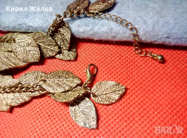 ЕФЕКТНА ЗЛАТИСТА ФЛОРАЛНА ВИНТИДЖ АРТ СТИЛ ГРИВНА 47449, снимка 5 - Гривни - 47336452