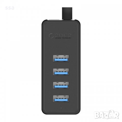 ORICO USB 3.0 HUB 4 Port, 1метър кабел, W5P-U3-100-BK-PRO, Гаранция 24 месеца, снимка 2 - USB Flash памети - 35687310