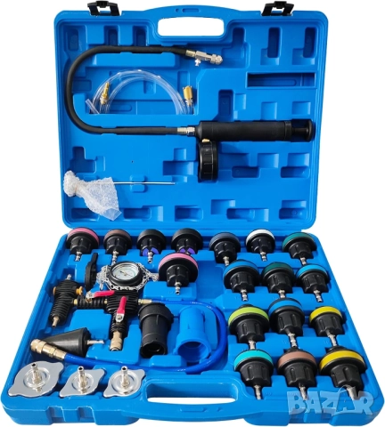 Комплект за диагностика проверка на охладителната система 28 части KRAFTROYAL, снимка 2 - Аксесоари и консумативи - 51497430