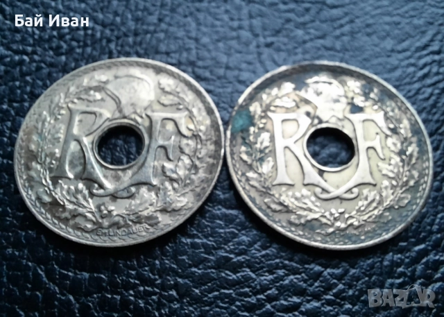 Стара монета 25 сантима 1938 г. и 1939 г. Франция - красиви !, снимка 9 - Нумизматика и бонистика - 42219984