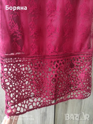 НАМАЛЕНА - ZARA нова червена изящна рокля размер S, снимка 9 - Рокли - 41743772