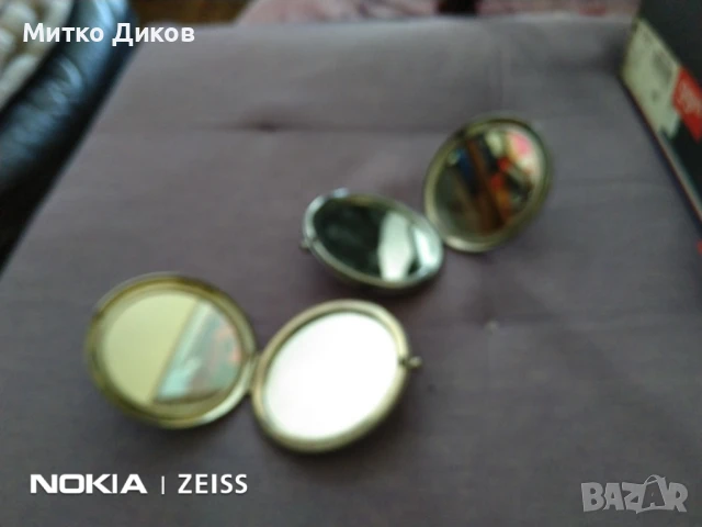 Огледала от соца нови 2 броя сгъваеми джобни козметични, снимка 4 - Други - 51357824