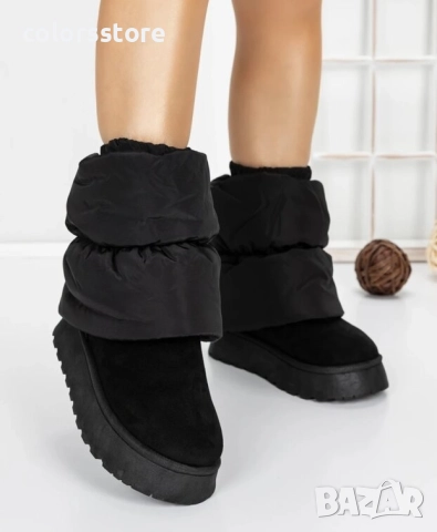 Равни боти - черни - 5GB11 , снимка 2 - Дамски боти - 52845521