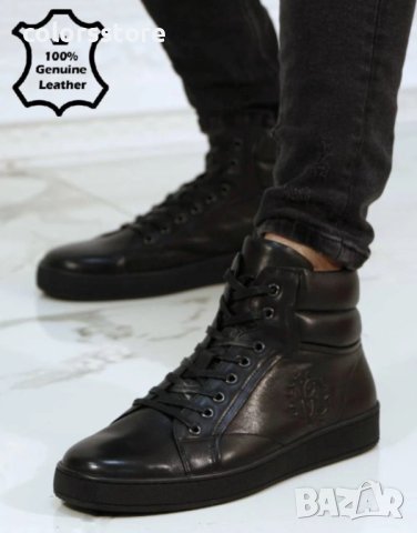 Мъжки боти - черна ЕСТЕСТВЕНА кожа - РА251568A-13