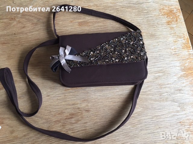 чантичка малка дамска кафява с къса и дълга дръжка 10лв, снимка 1 - Чанти - 34821166