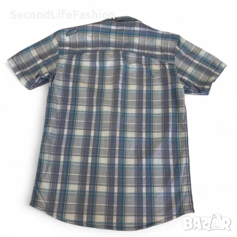 Мъжка карирана риза с къс ръкав Oxbow синя размер S, снимка 6 - Ризи - 53274583