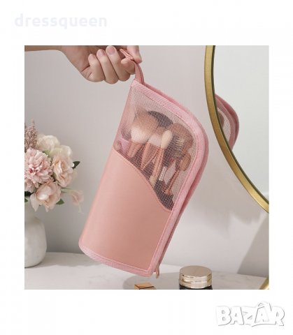 3163 Козметичен несесер за пътуване, поставка за четки за грим и козметика с цип, снимка 14 - Други - 34237184