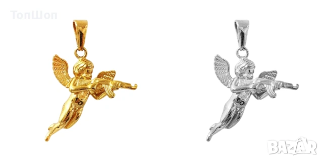 Колие Ангел с Ак-47 автомат - 2 модела