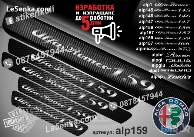 ПРАГОВЕ карбон Alfa Romeo 145 фолио стикери alp145, снимка 7 - Аксесоари и консумативи - 39049246