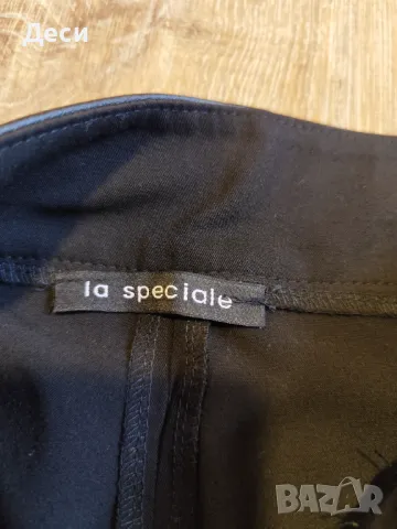 черен панталон с кожа, снимка 4 - Панталони - 49338439