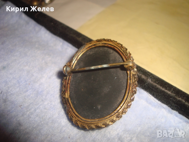 СТАРИННА ВИКТОРИАНСКА БРОНЗОВА КАМЕЯ БРОШКА от ШЛИФОВАН ХЕМАТИТ РЕТРО БИЖУ ЮВЕЛИРЕН УНИКАТ 20666, снимка 4 - Антикварни и старинни предмети - 36061112