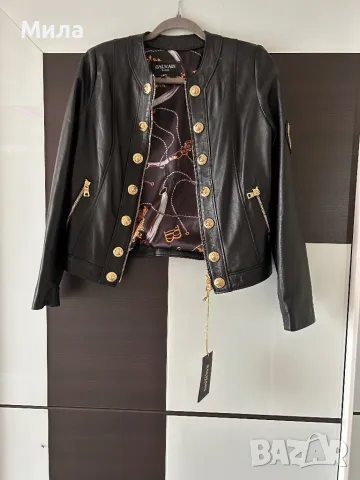 ново стилно яке от естествена кожа оригинал BALMAIN, снимка 11 - Якета - 48031439