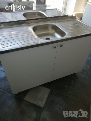 Кухненски шкаф с мивка бордова 120/50 средно корито , снимка 1 - Шкафове - 36218293