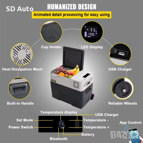 Мобилен Компресорен  Хладилник /Фризер 50 Литра, снимка 12 - Хладилници - 50486563