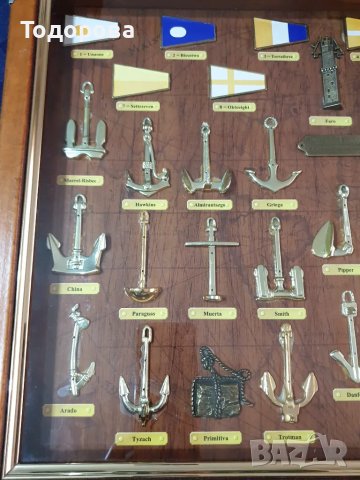 Морско табло с различни видове котви, снимка 2 - Антикварни и старинни предмети - 50052898