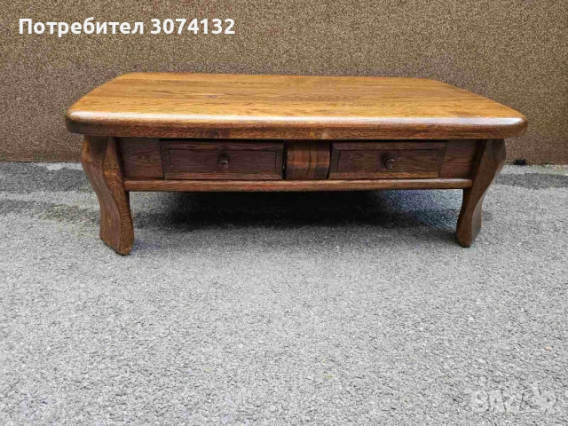 Масивна дъбова холна маса с чекмеджета