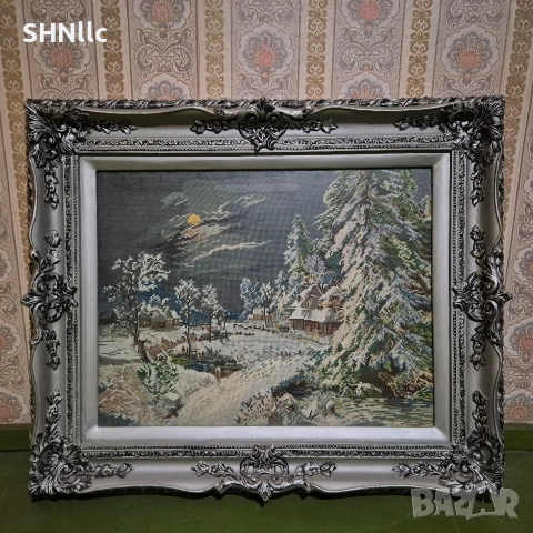 Гоблен Зимна нощ с рамка