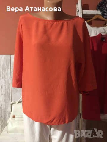🧡Benetton💛Топ в коралов цвят със свободна кройка🌻л размер👜14 лв., снимка 1