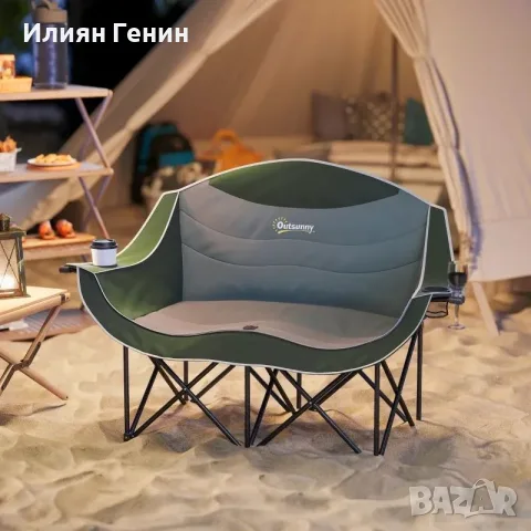 Сгъваем стол Outsunny, сгъваем двуместен къмпинг стол, снимка 11 - Къмпинг мебели - 55829125
