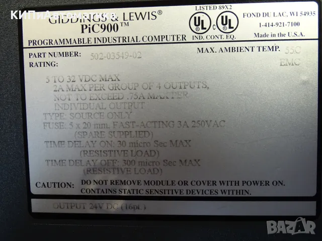 електронен модул GIDDINGS& LEWIS PiC900 502-03549-02 Output 24VDC, снимка 3 - Резервни части за машини - 49192789