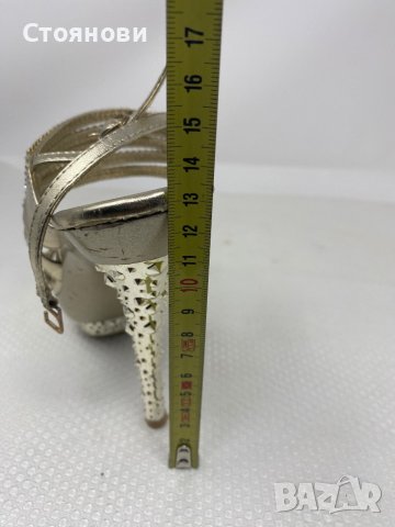 Летни Сандали с камъчета и висок ток , снимка 4 - Дамски обувки на ток - 41834768