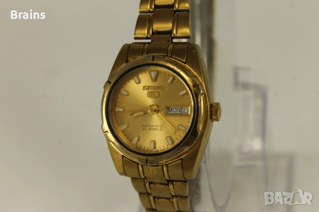 1980's Японски Дамски  Ръчен Часовник SEIKO 5 Позлатен, снимка 3 - Дамски - 52826734