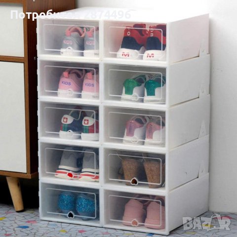 3823 Пластмасови кутии за съхранение на обувки с прозрачен капак, снимка 1 - Други стоки за дома - 39891179