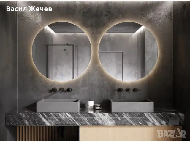 Огледало за баня, Кръг ф80, LED осветление 4000К, снимка 1