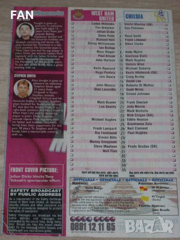 Уест Хям Юнайтед оригинални стари футболни програми от 1995, 1997, 1998, 2000, 2002, 2003 г., снимка 5 - Фен артикули - 31455531