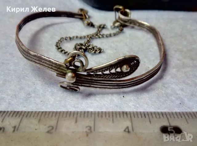 СТАРИННА СРЕБЪРНА ГРИВНА ВИСОКА ПРОБА СРЕБРО ФИЛИГРАННА РЪЧНА ИЗРАБОТКА с ПОСРЕБРЕНА ВЕРИЖКА 40710, снимка 7 - Антикварни и старинни предмети - 48492885