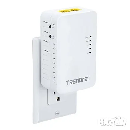 TRENDnet Powerline Адаптер Wi-Fi Точка за Достъп LAN Мрежа от Контакта IEEE 1901 HomePlug AV 500Mbps, снимка 2 - Кабели и адаптери - 47509921